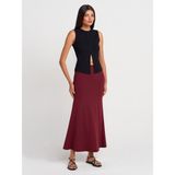 80362 Yüksek Bel Uzun Etek-Bordo