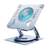 804D 360 Derece Dönebilir Alüminyum Katlanabilir Laptop Macbook Standı (Koyu Gri)