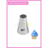 807 Yuvarlak Desen Krema Duyu Büyük Boy Pasta Duyu Paslanmaz Çelik Krema Torbası Ucu 3.5X1.6x5.2 Cm