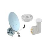 80Cm Ofset Canak Anten Full Set + Dortlu Lnb + 25 Mt Anten Kablosu