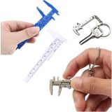 80MM Plastik Kumpas ve Metal Mini Anahtarlık Kumpas Seti Kalınlık Ölçer Kompratör 2li Set - Çok Renkli