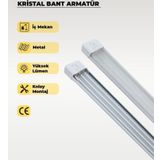 80W Beyaz Kristal Led Bant Armatür 3200K Sarı Işık