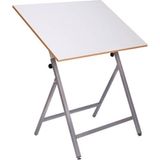 80X120 Ekonomik Çizim Masası Seti Beyaz, Dayanıklı ve Şık Tasarım - Ahşap - Beyaz - Seçenek 1