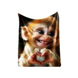 80X150 CM BANYO&PLAJ&ÇOCUK BEBEK HAVLUSU HİPOALERJENİK HIZLI KURUMA MAYMUN KALP ORGANİK PAMUKLU