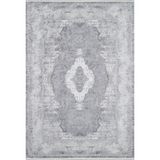 80x300 cm Ecatepec Gri Madalyon Yün El Dokuma Modern Geometrik Etnik Eskitme Desenli Boho Oturma Odası Salon Yolluk Koridor Mutfak Halısı