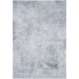80x300 cm2'7"x9'10''Chilpancingo Antrasit Modern Yün El Dokuma Modern Geometrik Etnik Eskitme Desenli Boho Oturma Odası Salon Yolluk Koridor Mutfak Halısı