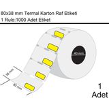 80x38 mm Karton Termal Raf Reyon Etiketi Sarı Fiyat Çerçeveli 1000'li Sarım 1 Rulo Etiket