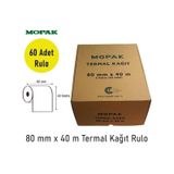 80x40 Termal Rulo Adisyon Yazarkasa Pos Fiş Bilgi 80 40 Yemek Fişi Termal Rulosu 1koli 60rulo