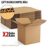 80X50X50 cm Büyük Boy - Taşıma Kolisi - Taşınma Kolisi - Karton Kutu -Çift Oluklu-10 Adet- Boş Koli - Kahverengi