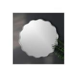 80x80 Dalgalı Yuvarlak Duvar Dekor AynasıKonsol Aynası Gümüş