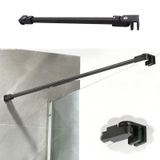 81 cm (32 inç) Contasız Cam Duş Kapıları için Ayarlanabilir Sabit Destek Çubuğu, Minimalist Duvar Camı Stabilizatör Çubuğu, Sallanmayı Önler, Dayanıklı Siyah Kaplama