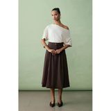 81075 Dilvin Kemerli Balon Midi Etek