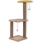 82 cm Krem Iki Katlı Kedi Tırmalama Tahtası Catnipli Tırmalama Tahtası (Krem)