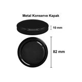 82 mm Metal Konserve Kapağı Siyah 82 Pp Kavanoz Kapak 10 Adet