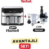 8,3l Aile Boyu Çift Hazneli Premium Airfyer + Cam Hazneli Tefalin En Güçlü Blender Mutfak Robotu - Beyaz