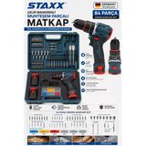 84 Parça Çelik Mandrenli Brushless Şarjlı Matkap Seti 18V X2 Çift Akülü Vidalama Ve Delme Makinesi