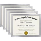 8,5 X 11 Parlak Pleksiglaslı Diploma Çerçevesi - 5'Li Set - Eski Koleksiyon - Masa Üstü Ve Duvar Ekranı İçin Fotoğraf Çerçeveleri - Gümü�