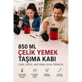 850 Ml Paslanmaz Çelik Sızdırmaz Termos Yemek Taşıma Kabı / Sefer Tası Beslenme Kutusu