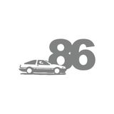 86 Jdm Araba Sticker 17X17 Cm Gri