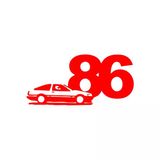 86 Jdm Araba Sticker 17X17 Cm Kırmızı