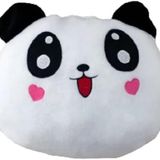 8683200803453 Panda Figürlü Kalp Yanaklı Sevimli Peluş Yastık Minnoş Yavru Panda Tasarımlı Dekoratif Yastık, Çok Renkli, Medium