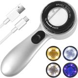 8690 Skalalı Işıklı Büyüteç 30X Şarj Edilebilir | 4 Renkli LED - Gri - Yok