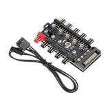 8849 10 Port Fan Power Sata Güç Switch Pwm Çoklayıcı, Sata Power 10 Port Soğutma Fan Splitter Hub, Pc Bilgisayar Soğutma Sistemi Için Kullanılır.