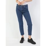 891 Maya Orta Bel Daralan Paça Slim Fit Mavi Kadın Jean Pantolon Cl1049739