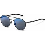 8932 A 54 Porsche Design Yuvarlak Unisex Güneş Gözlüğü - Siyah