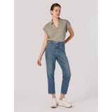 896 Maria Mom Fit Yüksek Bel Daralan Paça Mavi Kadın Jean Pantolon Cl1064389