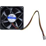 8cm 12V 3 Pinli Kasa Fanı Dc 12V 8CMX8CMX2.5CM 3 Pinli Fan - Siyah