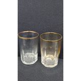 8cm Şeffaf Gold Cam Kahve Yanı Bardak 2'li Glorius Glass Iconic Altın Yaldızlı