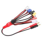 8'i 1 Arada Lipo Pil Şarj Kablosu, 4mm Banana Plug - T-Dean + XT60 Plug + EC3 Plug + Futaba + JST Plug + Tamiya + TRX + IMAX B6 Şarj Cihazı için İki DIY Çıplak Tel Set Kiti Çoklu Şarj Kabloları
