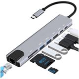 8'i 1 Arada Type-C Hub Adaptörü - 2 Adet USB, 1 Adet HDMI 4K, SD TF Reader Girişli, Ultra Hızlı Veri Aktarımı, Çok Portlu Çoklayıcı ve Çevirici Type-C HDMI Hub Network Adaptör