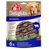 8in1 6x60 gr Delights Smart Spirals Biftekli Burgu Köpek Ödülü