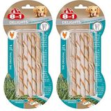 8in1 Delights Pro Dental Twisted Sticks Burgu Çubuklar 10'lu, 55 gr Köpek Ödülü (2 paketi)