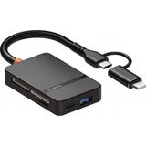 8in1 Type-C Çoklayıcı Adaptör, USB Hub Çevirici USB A, Sd, Tf, Ms Kart Girişli Çok Portlu Dönüştürücü, Laptop, Android, Tablet, Macbook Uyumlu, Hızlı Veri Aktarımı, Tak-Çalıştır - 1 GB - 00-Siyah - Beyaz - Option-1