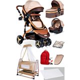 8'in1 Yeni Doğan Set Baby Home 945 Travel Sistem Bebek Arabası Ve 505 Bebek Sepeti Anne Yanı Beşik