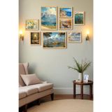 8’li Ahşap Çerçeveli Tablo Seti –Çiçek Temalı– 35x50 ve 20x30 cm – Dekoratif Duvar Tablosu-Çiçek