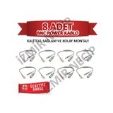 8Li Cctv Ahd Kamera Güvenlik Sistemleri Bnc Power Jak Kablosu