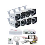 8'Li Güvenlik Kamerası Seti - 5Mp Sony Seculensli 1080P Full Hd Ahd, 8 Ultra Warm Led, Gece Görüşlü, Colorvu Teknolojisi, Metal Kasa, Yüz Tanıma,V1