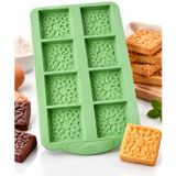 8’li Kare Desenli Silikon Kek ve Çikolata Kalıbı – Kurabiye, Brownie ve Tatlı Kalıbı