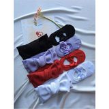 8'li Kombin El Yapımı Kız Bebek Bandana & Babet Çorap - Siyah - 0 - 3 Yaş