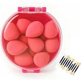 8’li Makyaj Süngeri Seti + Aplikatör Çubuk Hediyeli – Yumuşak, Lateks Içermeyen Beauty Blender Süngerleri (Yeşil, Pembe, Sarı, Mavi, Mor) | Nemli & Kuru Kullanım (Kırmızı)