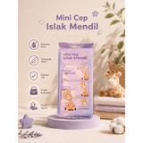 8’li Mini Cep Islak Mendil, Mor, Zürafa, Alkolsüz, Kokusuz, Taşınabilir