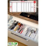 8'li Modüler Mutfak ve Buzdolabı Organizer Seti, Çekmece Düzenleyici - Ahşap - Seçenek 1