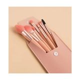 8'li Profesyonel Makyaj Fırça Seti, Rose Gold, Seyahat Çantalı, Göz ve Yüz Makyajı için