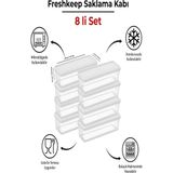 8'li Saklama Kabı 1,3 Litre Derin Dondurucu Mikrodalga Uyumlu - Ekru