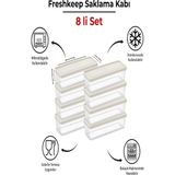 8'li Saklama Kabı 1,3 Litre Derin Dondurucu Mikrodalga Uyumlu - Şampanya