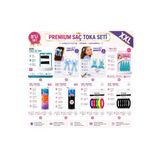 8'li Set Çok Renkli Premium XXL Kız Çocuk Karma Saç Tokası Seti Mavi Fiyonk ve Deniz Kızı Figürlü asel ss9
